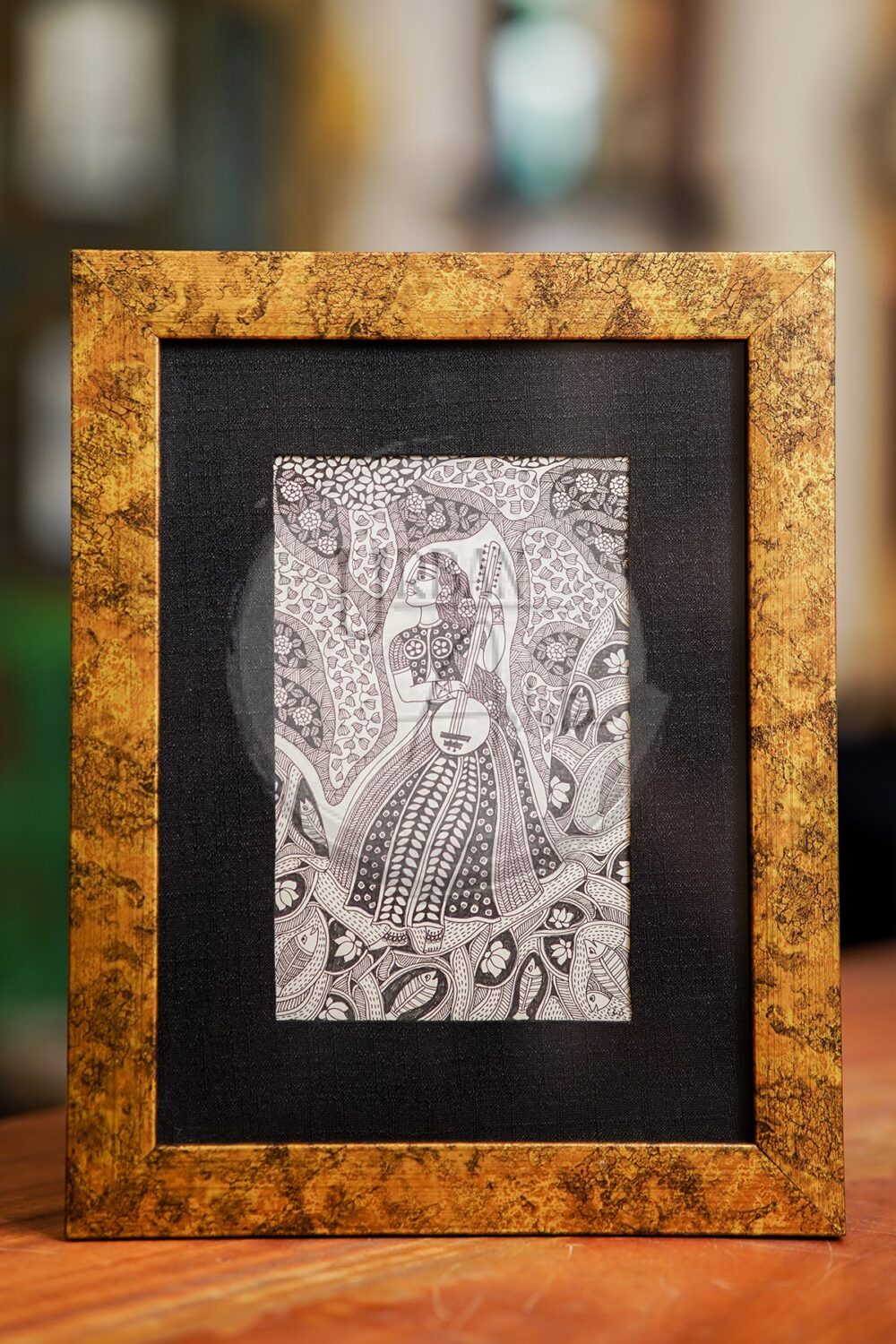 Lady Musician In Woods